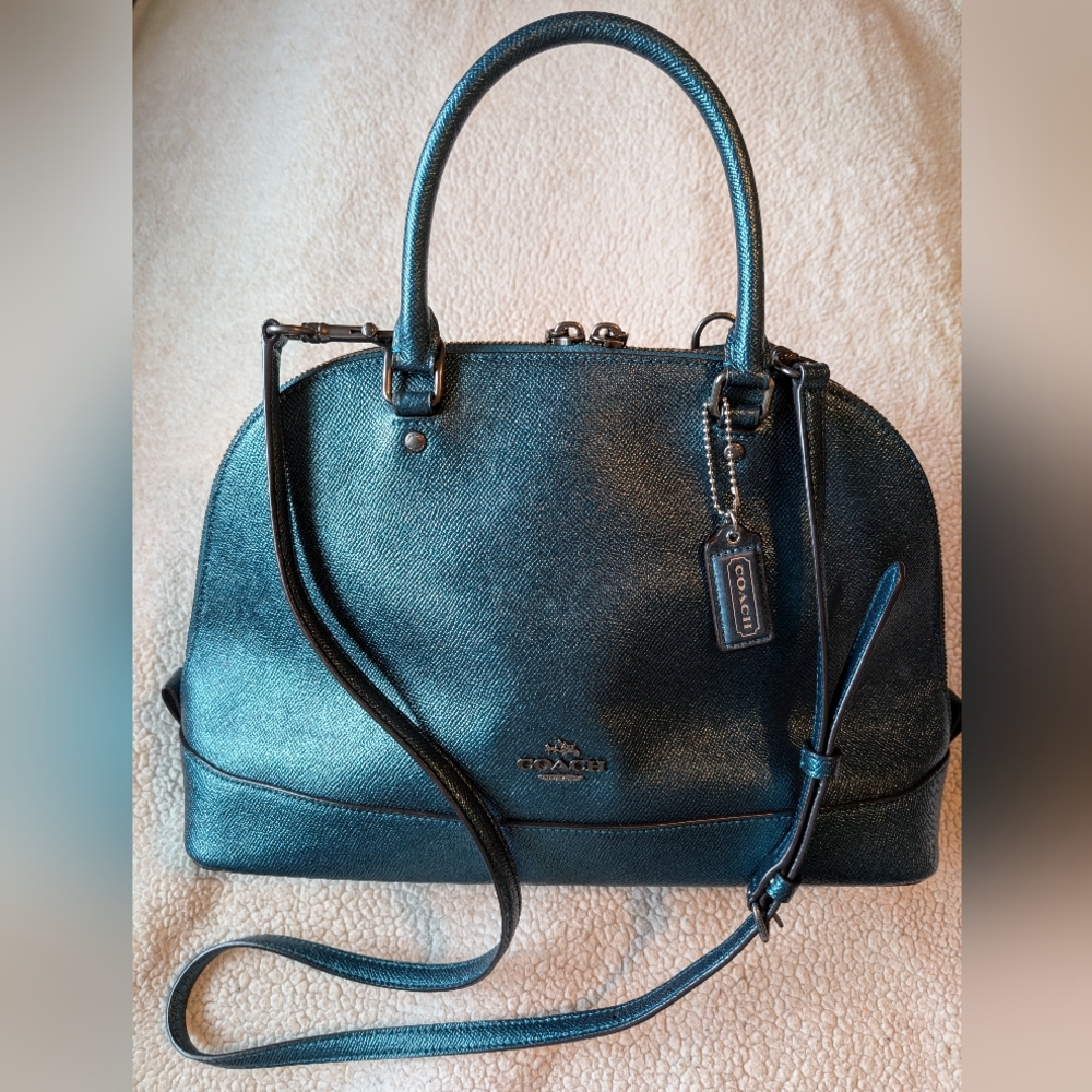 Coach Metallic Teal Women's Handbag